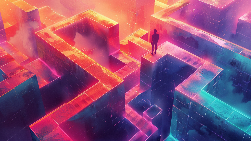 momozmy abstract surrealism isometric view a complex maze made 0a5499be 9ce4 413b 9567 f872fb850a75