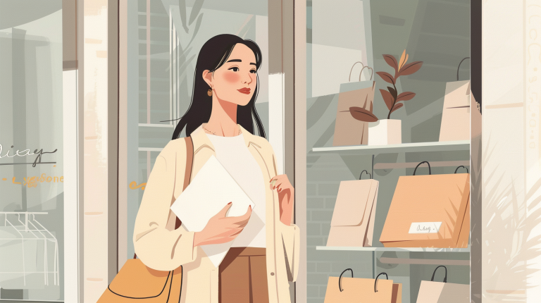 momozmy an elegant asian female holding a folder standing in fr 195d2dea ae86 44e2 a7f7 e2342fc42f2b